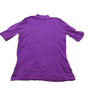 Liz‎ Claiborne Women's Purple Knit Short Sleeve Turtleneck Top Size Petite LG